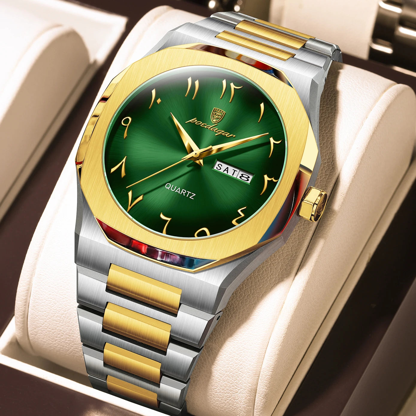 POEDAGAR Original Luxury Men's Watch Waterproof Week Date Fashion Men Wristwatch Quartz Stainless Steel Man Watches Reloj Hombre