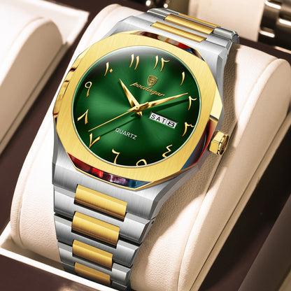POEDAGAR Original Luxury Men's Watch Waterproof Week Date Fashion Men Wristwatch Quartz Stainless Steel Man Watches Reloj Hombre