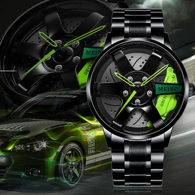 Top Watch Brand Car Wheel Rim Hub Watches Men Super Car Rim Hub Men Watch Stainless Steel Wholesale Watch For Car GTR