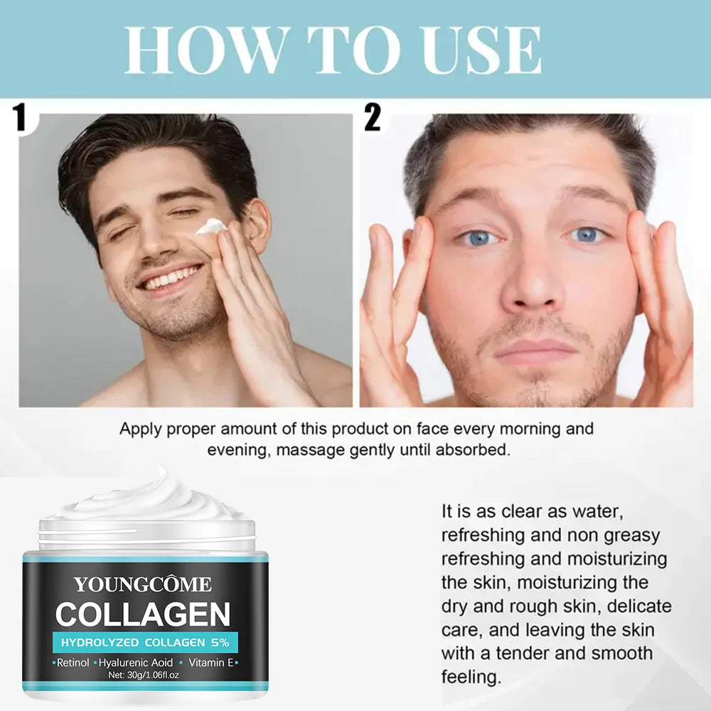 YOUNGCOME Men's Retinol Collagen Smooth Wrinkles Day & Night Retinol Moisturizer Facial Cream Moisturizing Cream Skin Repair