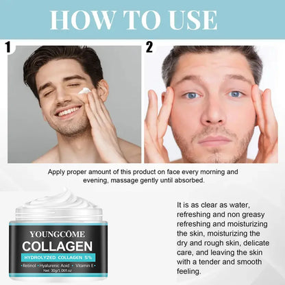 YOUNGCOME Men's Retinol Collagen Smooth Wrinkles Day & Night Retinol Moisturizer Facial Cream Moisturizing Cream Skin Repair