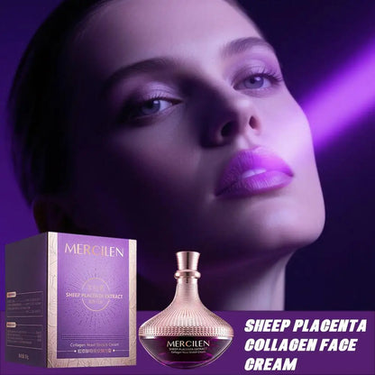 Sheep Placenta Collagen Yeast Moisturizing Facial Cream Natural Nourishing Hydrating Smooth Soft Skin Daily Face Care
