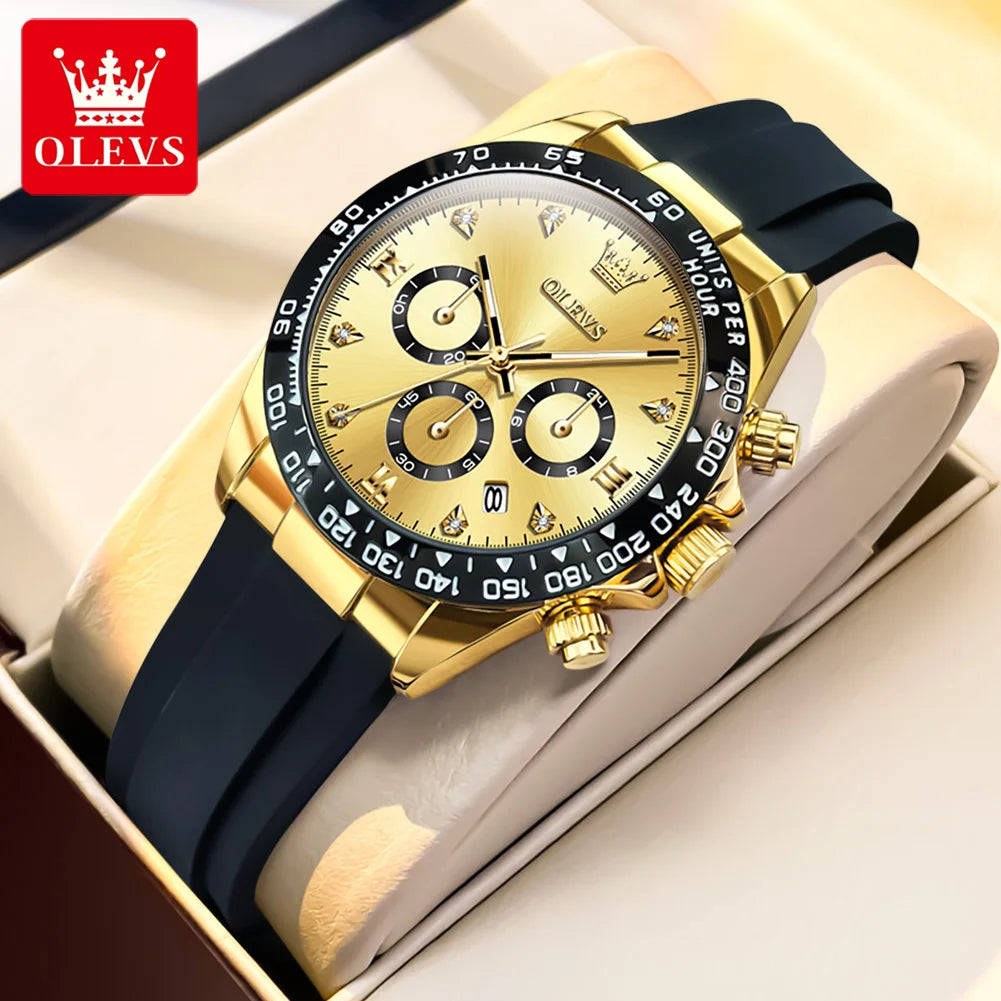 OLEVS Luxury Ladies Fashion High Quality Quartz Watch Calendar Waterproof Quality Women Watches Silicone Strap Clock Reloj