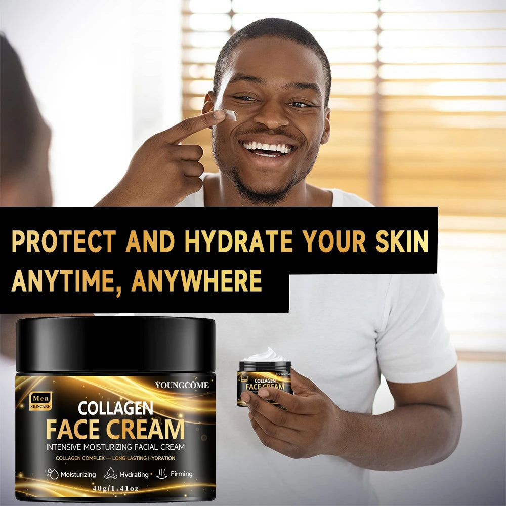 Men's Collagen Moisturizing Cream Skincare Fade Facial Wrinkles Hyaluronic Acid Firming Skin Moisturizer