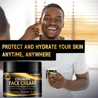 Men's Collagen Moisturizing Cream Skincare Fade Facial Wrinkles Hyaluronic Acid Firming Skin Moisturizer