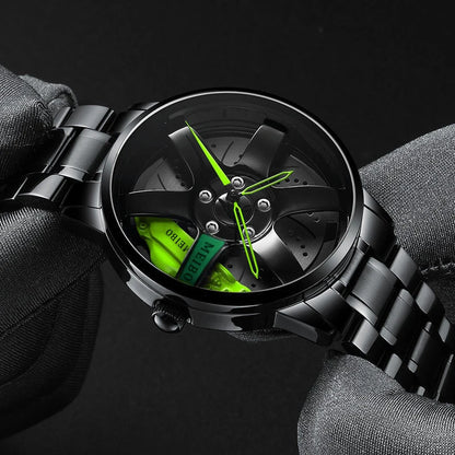 Top Watch Brand Car Wheel Rim Hub Watches Men Super Car Rim Hub Men Watch Stainless Steel Wholesale Watch For Car GTR