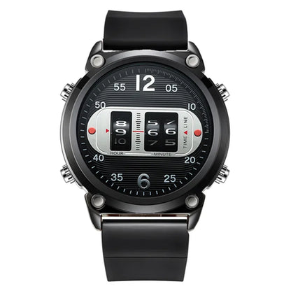 Men Unique Designer Watches Fashion Leather Band Tire Simple Army Sports Vintahe Quartz Watch Black Montres de Marque de Luxe