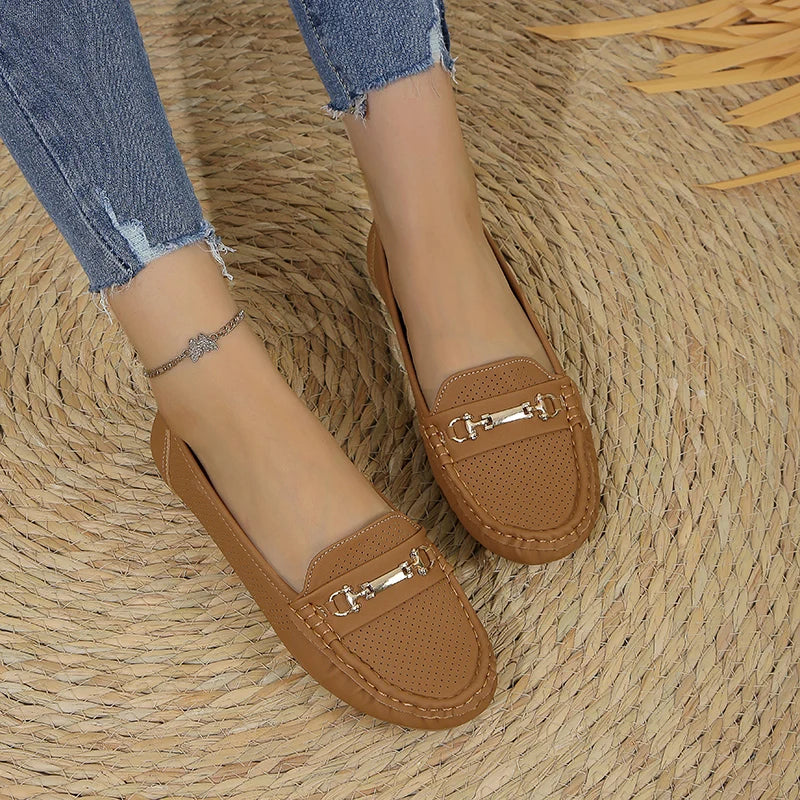 Women Flats Solid Color Mesh Loafers Shallow Shoes for Women Soft Bottom Knit Ballet Flat Shoes Casual Slip on Sneakers Women