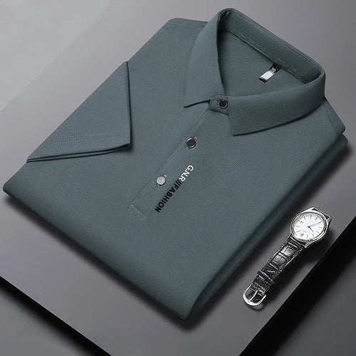 Men's Short Sleeve Solid Color Polo Shirt Breathable Comfortable
