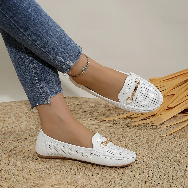 Women Flats Solid Color Mesh Loafers Shallow Shoes for Women Soft Bottom Knit Ballet Flat Shoes Casual Slip on Sneakers Women