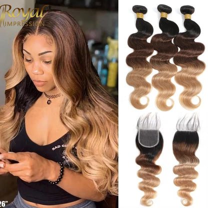 100% Human Hair Body Wave Bundles Human Hair With Closure Brazilian Natural Black 3/4 Bundle Virgin Hair Raw Hair Extensions