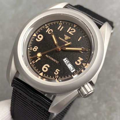 Tandorio Vintage Military Men's Field Watches Frosted Case 200m Waterproof Sapphire Glass NH36 Automatic Mechanical Man Watch