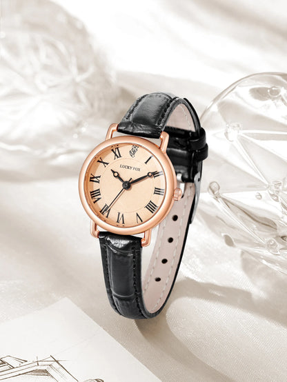 LUCKYFOX Fashionable ladies watch with a simple and elegant design small dial ladies quartz watch; Christmas gift; wristwatch