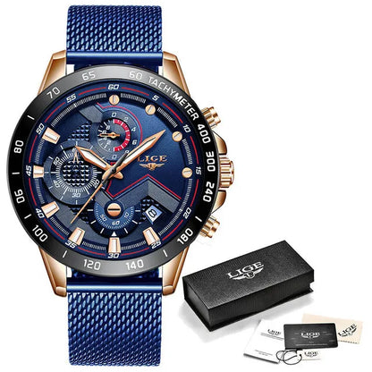 LIGE New Rose Gold Women Watch Top Brand Luxury Watch Women Quartz Sport Women's Bracelet Watches Waterproof Relogios Feminino