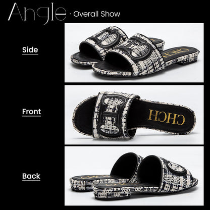 Women's Slippers yellow New Fabric Fashion Flat Sandals