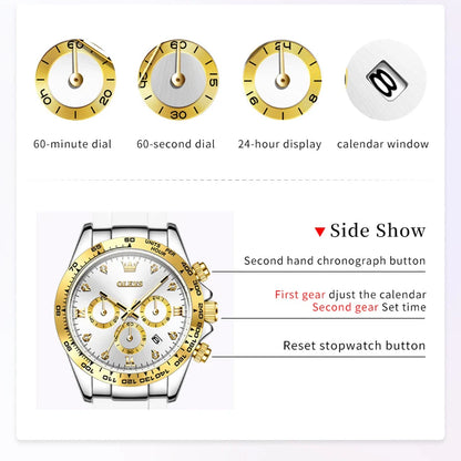 OLEVS Luxury Ladies Fashion High Quality Quartz Watch Calendar Waterproof Quality Women Watches Silicone Strap Clock Reloj