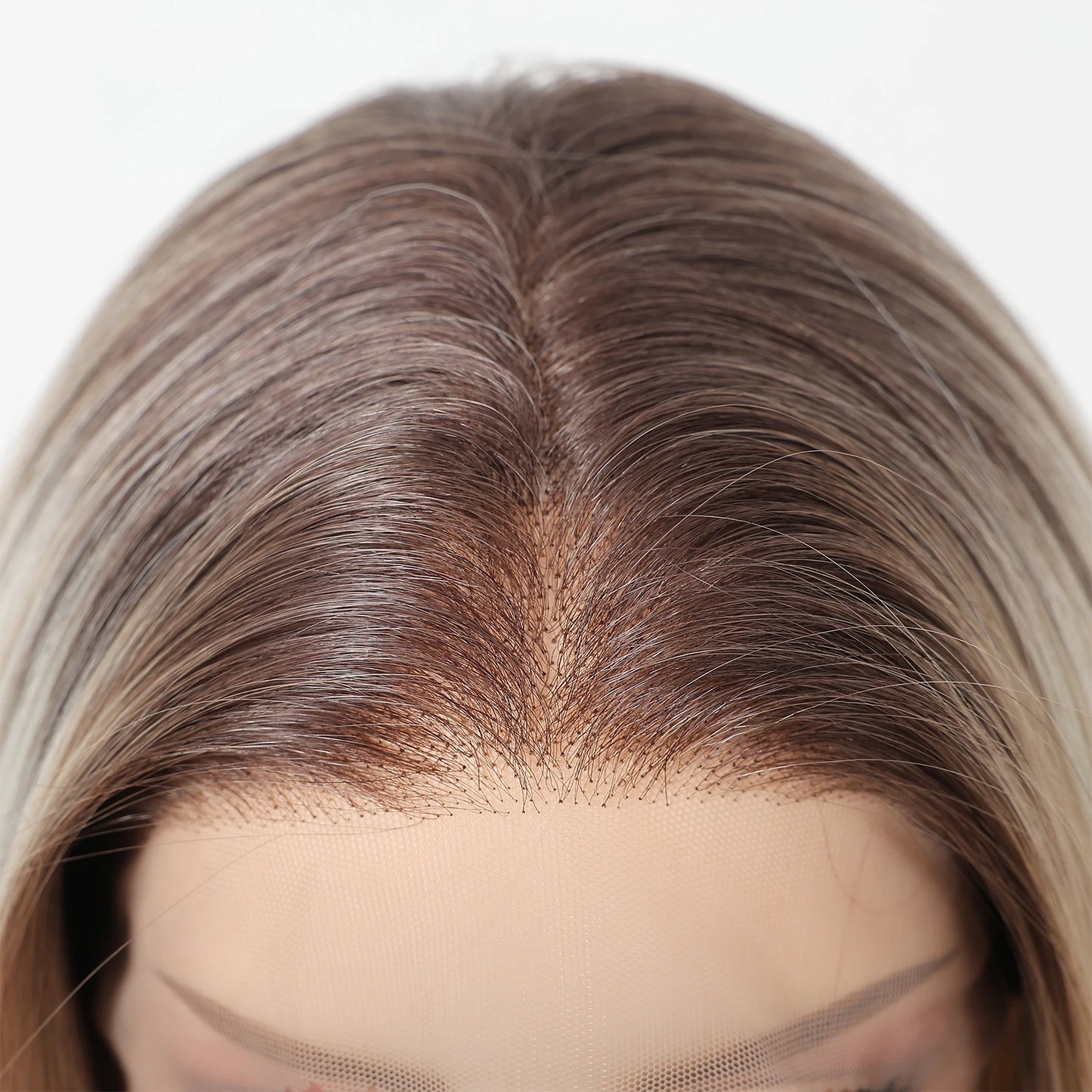 HENRY MARGU Gray To Light Blonde Bob Lace Front Wigs Short Straight Daily Synthetic Wig 13*6 Lace Frontal Wig for Women Party