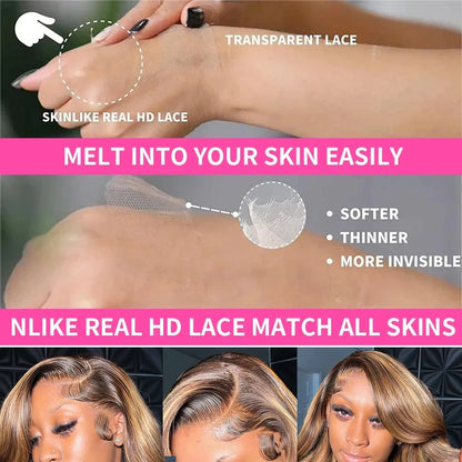 Highlight Body Wave Wig Brazilian Human Hair Wigs For Black Women 13x4 Honey Blonde Lace Front Wig 13x6 HD Lace Frontal Wig Sale