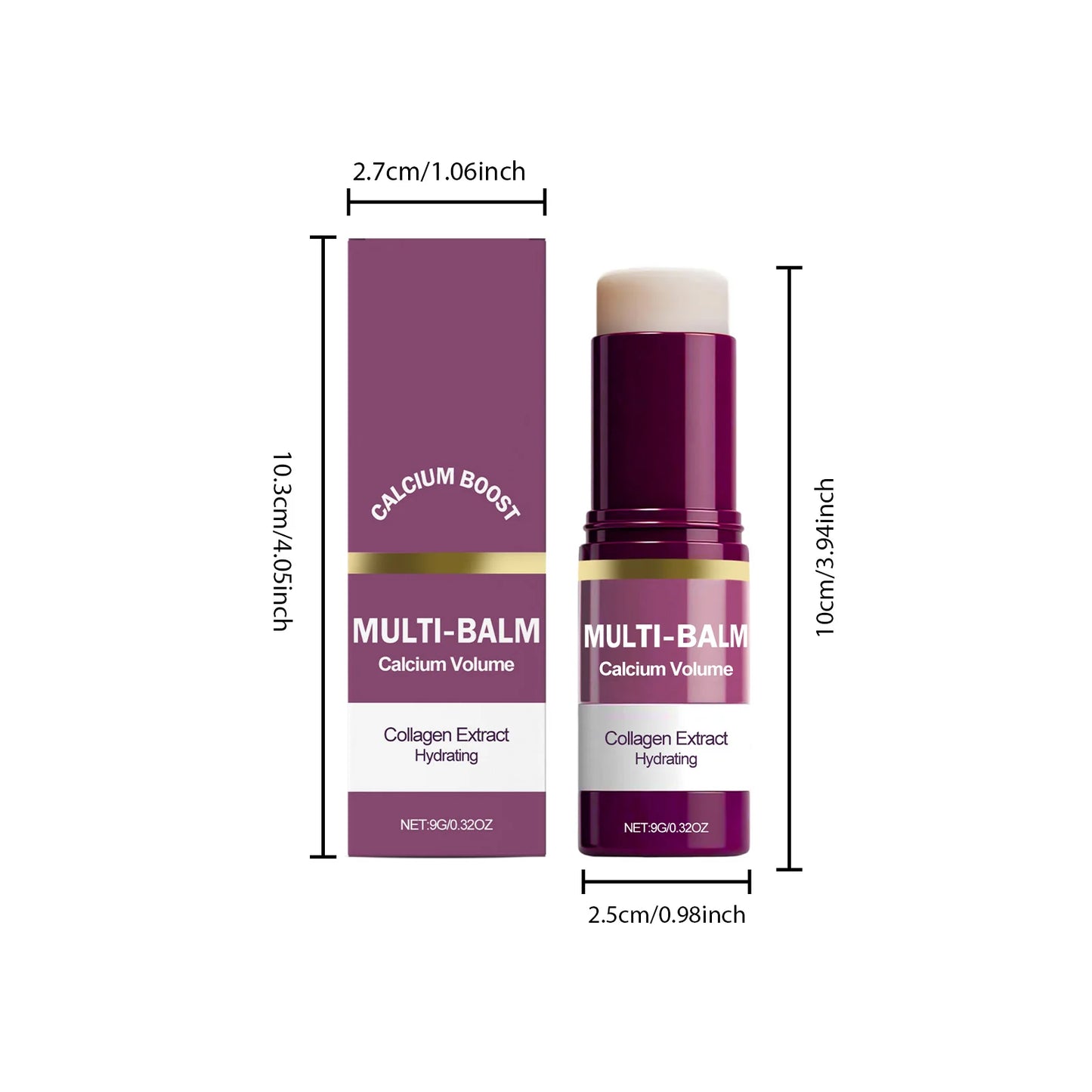 Calcium Multi Balm Stick Collagen Hydrating Glow Face Neck Moisturizer Portable Skin Care Stick For Women Daily Hydration Use