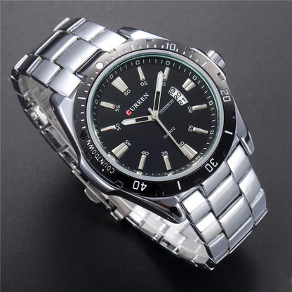 CURREN Fashion Men's Quartz Watch Stainless Steel Waterproof Luminous Man Watch Chronograph Date Multifunction Watches For Men