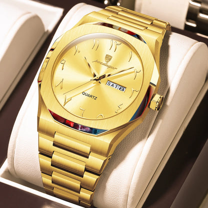 POEDAGAR Original Luxury Men's Watch Waterproof Week Date Fashion Men Wristwatch Quartz Stainless Steel Man Watches Reloj Hombre