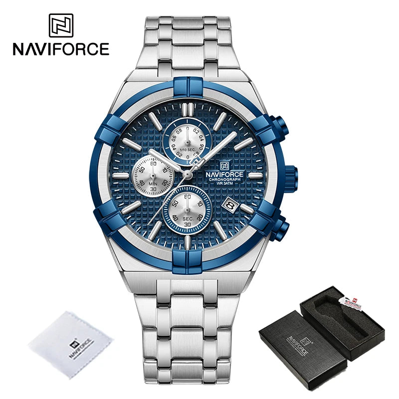 NAVIFORCE Original Watches for Men Quartz Fashion Sport Chronograph Male Simple Wild Waterproof ate Display Wristwatch Man Clock