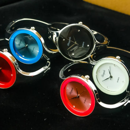Minimalist Women Cuff Watch Fashion Casual Round Lady Women Bracelet Girls Watches Gold Stainless Steel Quartz Watch Reloj Mujer