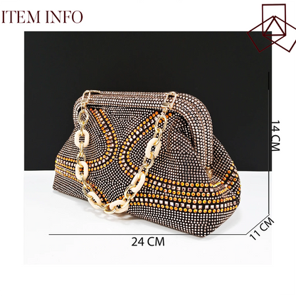 QSGFC New Italian Pumps and Bag To Party 2024 INS Style Pointed-Toe Rhinestone Elegant High Heels Champagne Wedge for Women