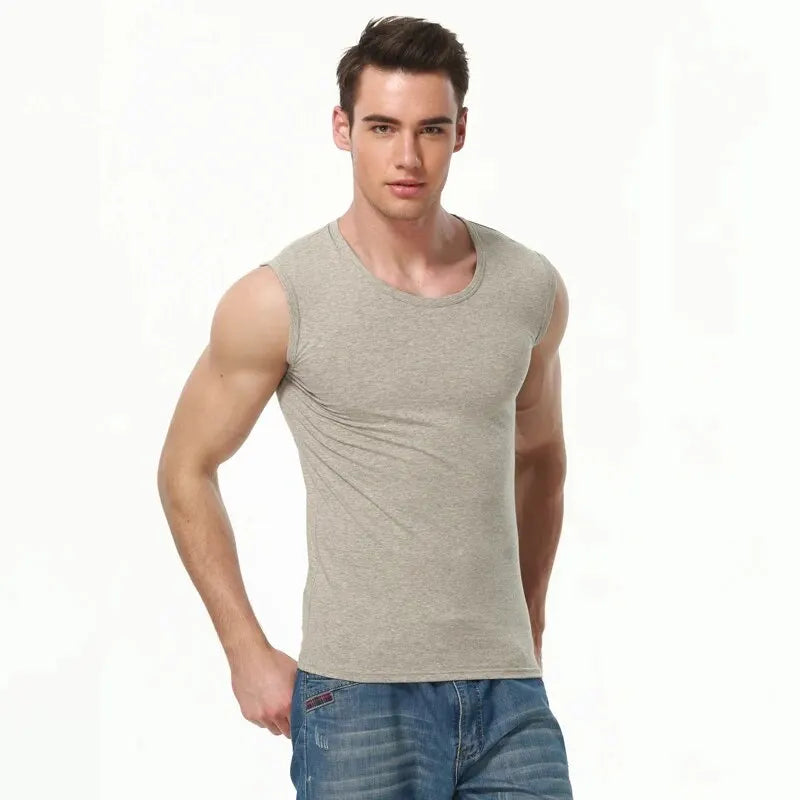 3/1 Pack Men's Cotton Sleeveless Vest Young Men's Wide Shoulder Sports