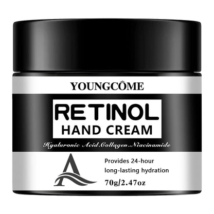 YOUNGCOME Retinol Hand Cream with Hyaluronic Acid & Collagen - 24-Hour Long-Lasting Hydrating Hand Moisturizer 40/70g