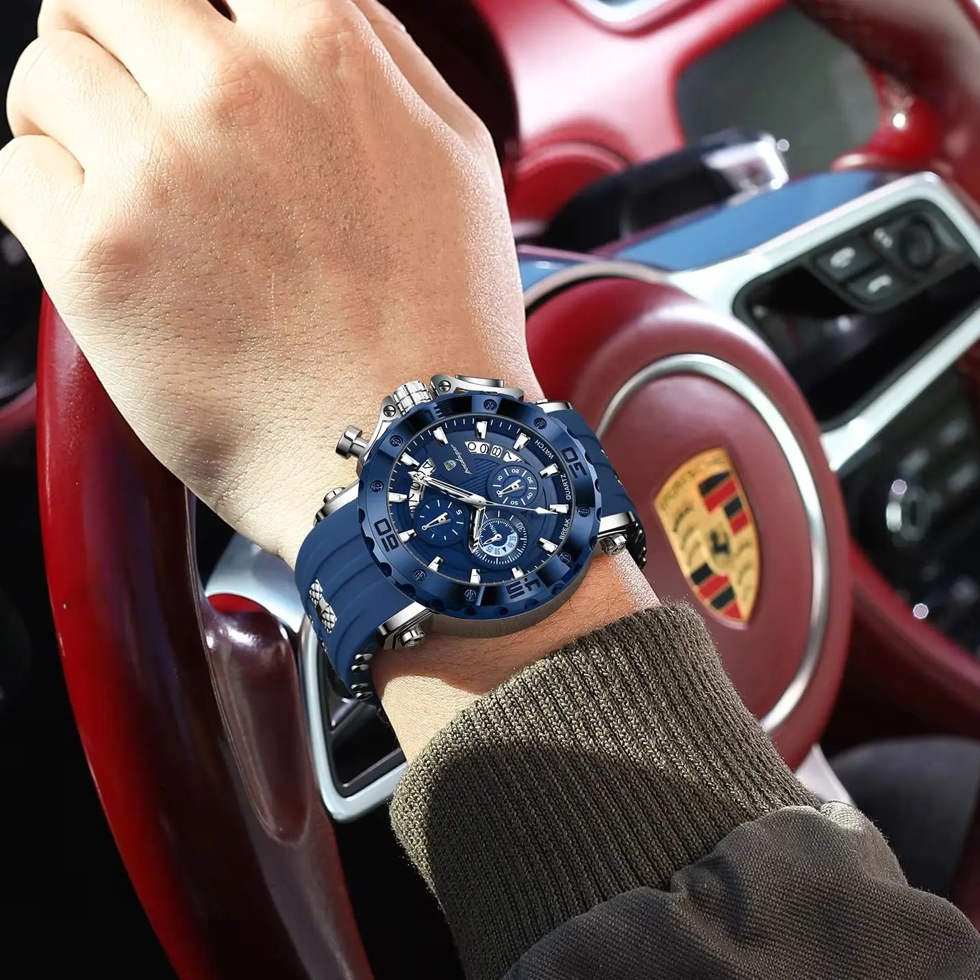 POEDAGAR Luxury Military Men Clock Luminous Waterproof Chronograph Date Men's Watch Silicone Quartz Sports Watches For Man Reloj