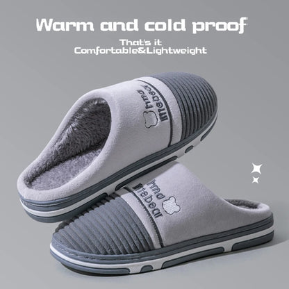 New autumn and winter fur slippers for women, thick soled and plush warm indoor home, non slip cotton slippers