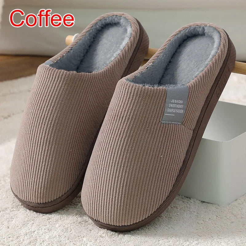 Winter Warm Fur Home Slippers Women Comfort Mute Non Slip Plush Slides Woman Solid Color Soft Sole Indoor Bedroom Slippers 2024
