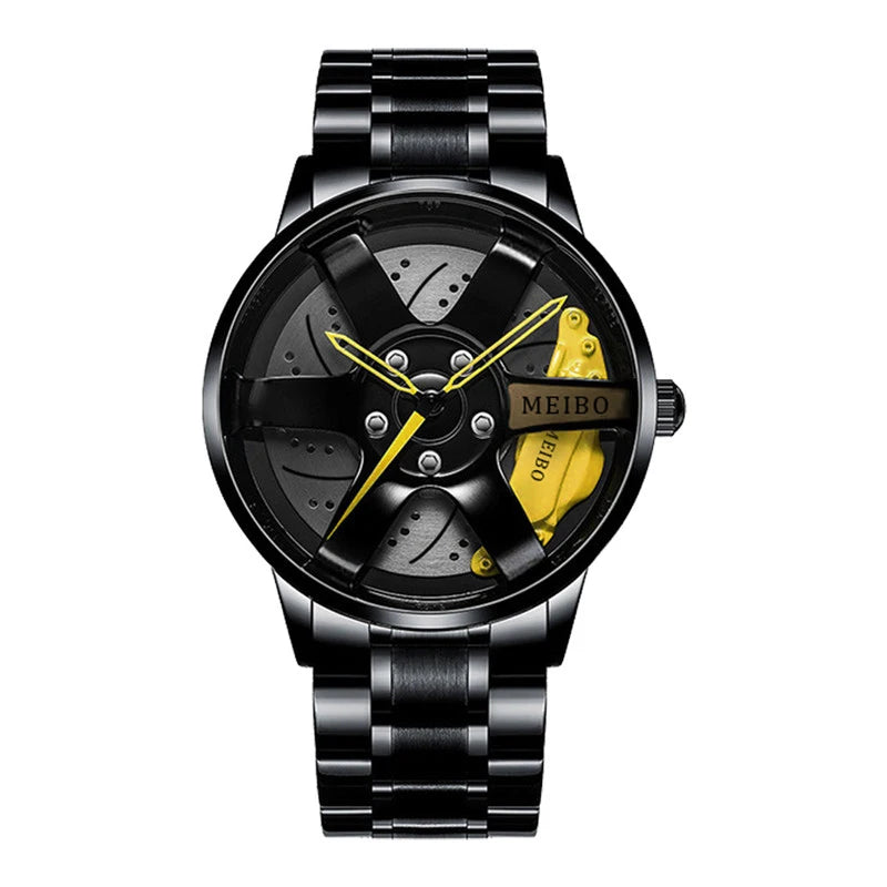 Top Watch Brand Car Wheel Rim Hub Watches Men Super Car Rim Hub Men Watch Stainless Steel Wholesale Watch For Car GTR