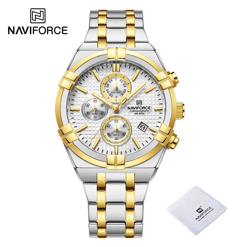 NAVIFORCE Original Watches for Men Quartz Fashion Sport Chronograph Male Simple Wild Waterproof ate Display Wristwatch Man Clock