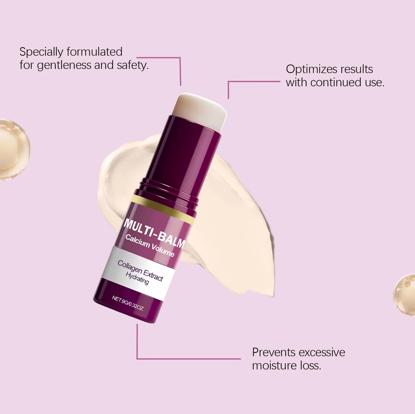 Calcium Multi Balm Stick Collagen Hydrating Glow Face Neck Moisturizer Portable Skin Care Stick For Women Daily Hydration Use