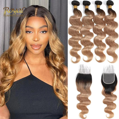 100% Human Hair Body Wave Bundles Human Hair With Closure Brazilian Natural Black 3/4 Bundle Virgin Hair Raw Hair Extensions