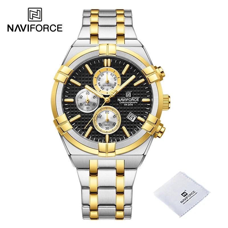 NAVIFORCE Original Watches for Men Quartz Fashion Sport Chronograph Male Simple Wild Waterproof ate Display Wristwatch Man Clock