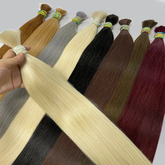 Human Hair Bulk No Weft Vietnamese Hair Virgin Remy Straight Hair Bulk 12-30inch 100g 100%  99j Real Natural Hair Extension Grey