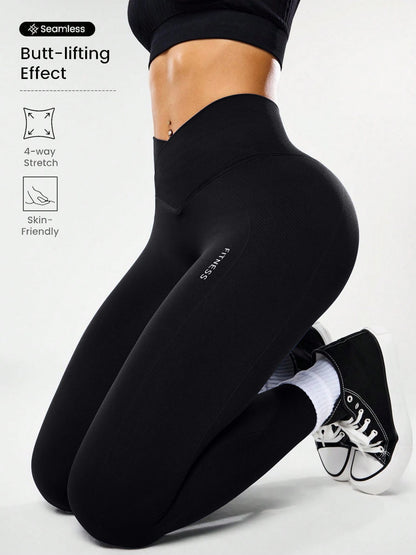 Bestselling Women's High-Waisted Tummy Control Peach Ass Running Fitness Leggings with V-Back, Breathable, Quick-Dry, and Lifted