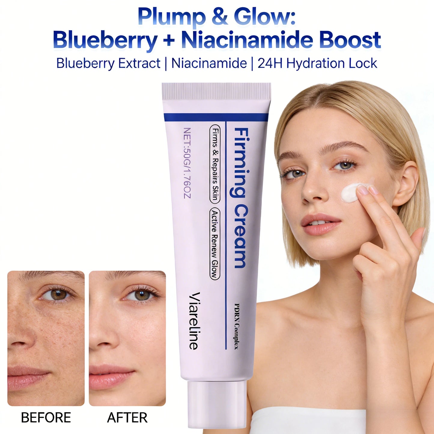 Blueberry Niacinamide Moisturizing Cream Delicate Facial SkinHydrating Light and Easy Absorption Hydrating Collagen Care Cream