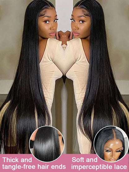 44 40 Inches Straight 13x6 360 Lace Frontal Human Hair Wigs Brazilian 7x5 Ready To Go Glueless Wig 100% Human Hair Preplucked