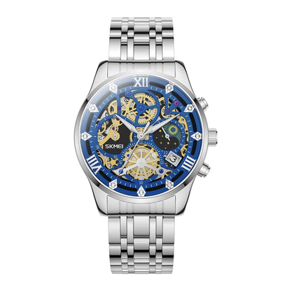 SKMEI Top Brand Luxury Full Steel Business Watches Mens 3Bar Waterproof Japan Quartz movement Calendar Wristwatches reloj hombre