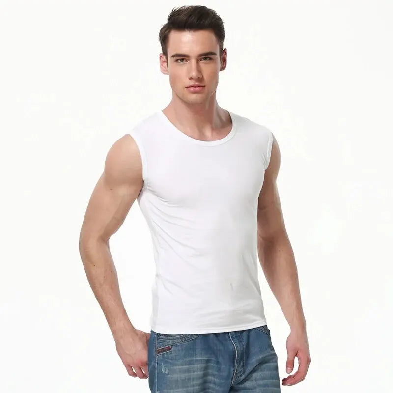 3/1 Pack Men's Cotton Sleeveless Vest Young Men's Wide Shoulder Sports