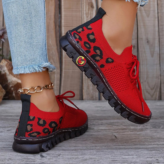 Plus Size 36-43 Shoes for Women Summer Women Mesh Breathable Comfortable Non-slip Flats Loafers Lace Up Sneakers Women