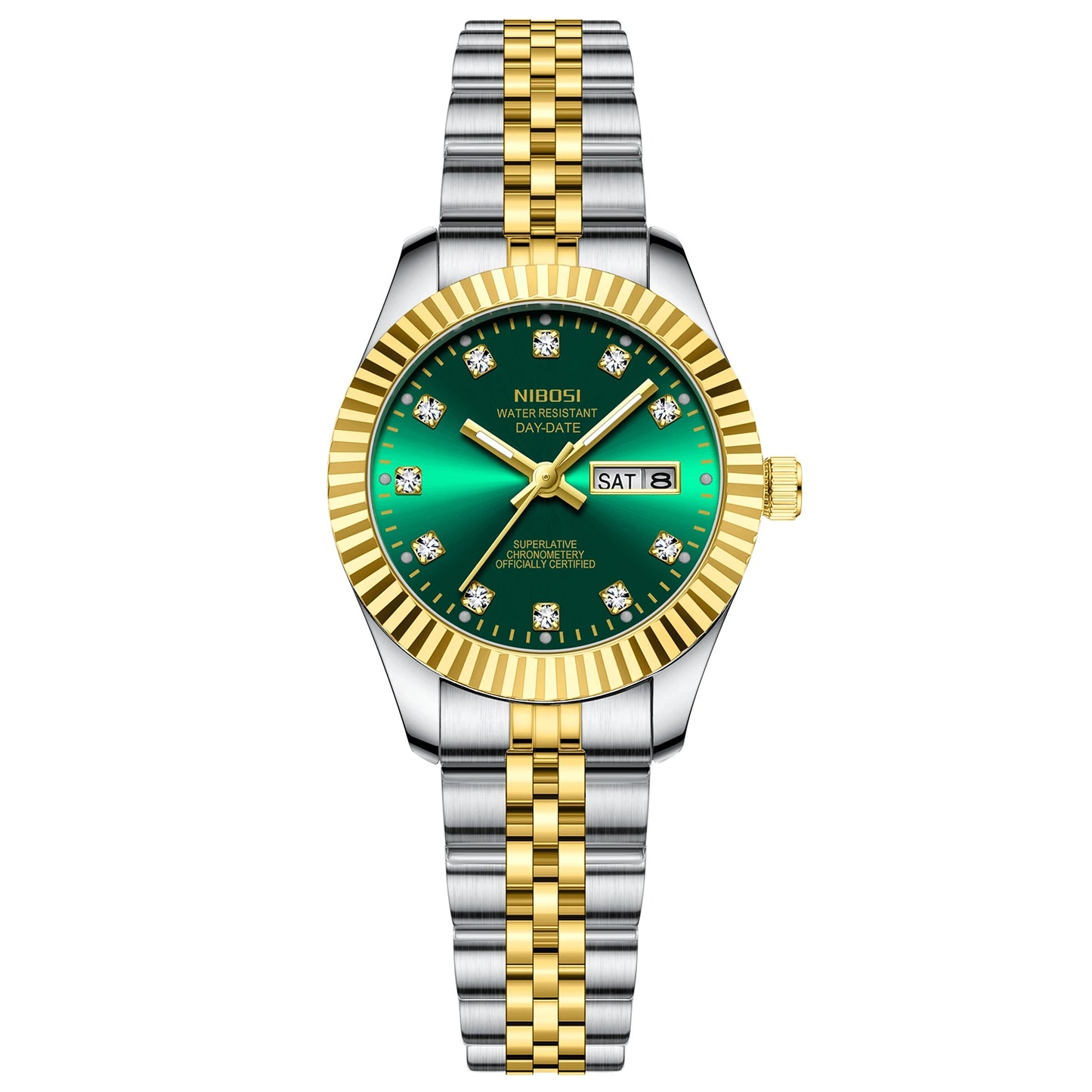 NIBOSI Fashion Women Watches Top Brand Luxury Diamond Ladies Quartz Watches Business Week Display Female Clock Wristwatch Reloj