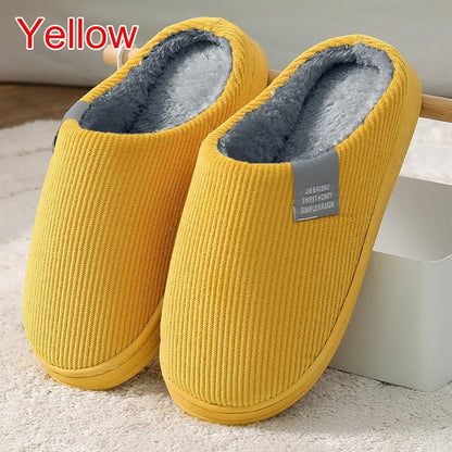 Winter Warm Fur Home Slippers Women Comfort Mute Non Slip Plush Slides Woman Solid Color Soft Sole Indoor Bedroom Slippers 2024