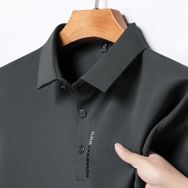Men's Short Sleeve Solid Color Polo Shirt Breathable Comfortable