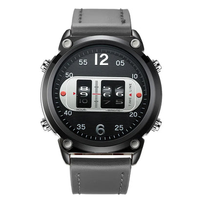 Men Unique Designer Watches Fashion Leather Band Tire Simple Army Sports Vintahe Quartz Watch Black Montres de Marque de Luxe
