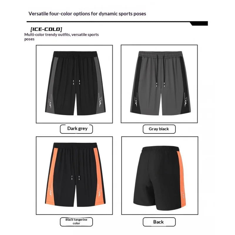 Men's Quick Dry Athletic Shorts Breathable Lightweight Running Shorts Elastic Waist Drawstring Casual Sports Shorts for Gym Work